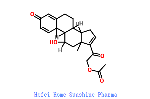 11beta, 21-dihydroxypregna-1,4,16-triene-3,20-dione 21-aicéatáit CAS 3044-42-6