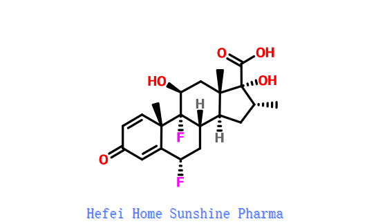 (6a, 11b, 16a, 17a) -6,9-Difluoro-11,17-dihydroxy-16-methyl-3-oxoandrosta-1,4-diene-17-Aigéad carbocsaileach CAS 28416-82-2