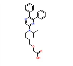 2- (4 - ((5,6-diphenylpyrazin-2-il) (isopropyl) amino) butoxy) Aigéad aicéiteach CAS 475085-57-5