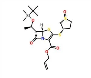 Allyl (5R, 6S) -6 - ((R) -1 - ((tert-butyldimethylsilyl) oxy) ethyl) -3 - ((1R) -1-oxidotetrahydrothiophen-3-il) thio) -7-oxo- 4-thia-1-azabicyclo [3.2.0] hept-2-ene-2-carboxylate CAS 127997-21-1
