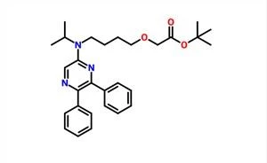 Aicéatáit tert-búitile 2- (4 - ((5,6-diphenylpyrazin-2-il) (isopropyl) butoxy) CAS 475084-96-9